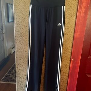 Adidas Kids Black Joggers with White Stripes